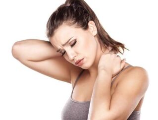 The girl has a neck osteochondrosis