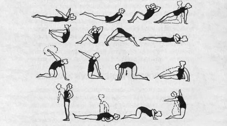A complex of exercise therapy that helps relieve muscle tissue spasms in thoracic osteochondrosis